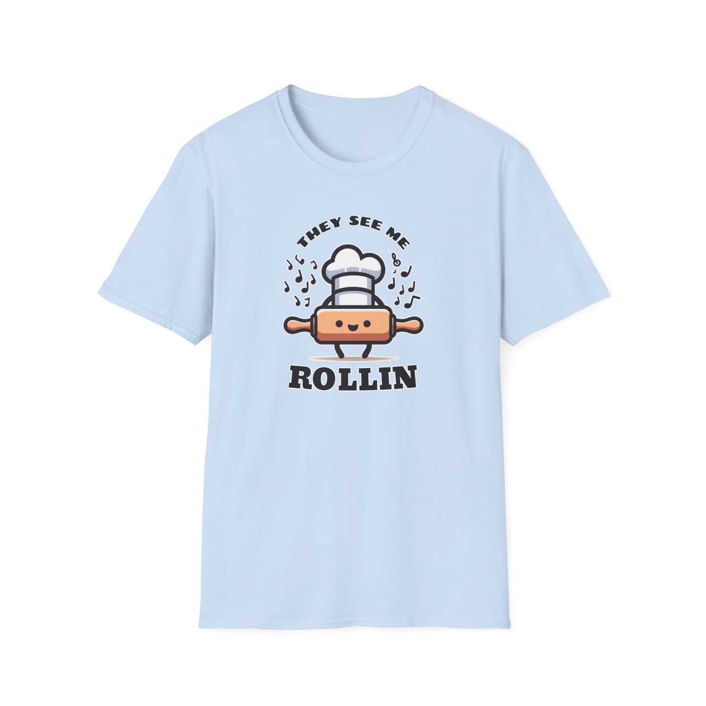 Rolling in Laughter: The Giggle Baker's Weapon of Choice Tee They See Me Rollin Tee