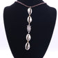 Metal Sea Shell with Brown Twine Necklace