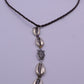 Metal Sea Shell with Brown Twine Necklace