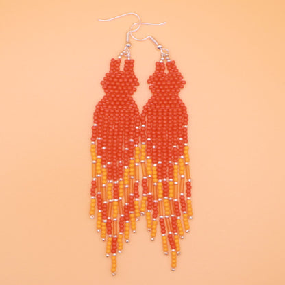 Hanging Dress Beaded Earrings 2pc