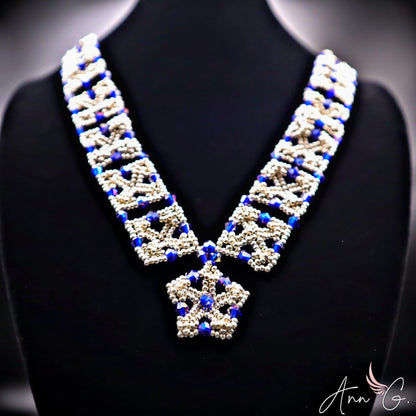 Elegant beaded necklace sparkly crystal