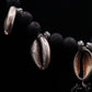 Metal Sea Shell and Black Bead Necklace