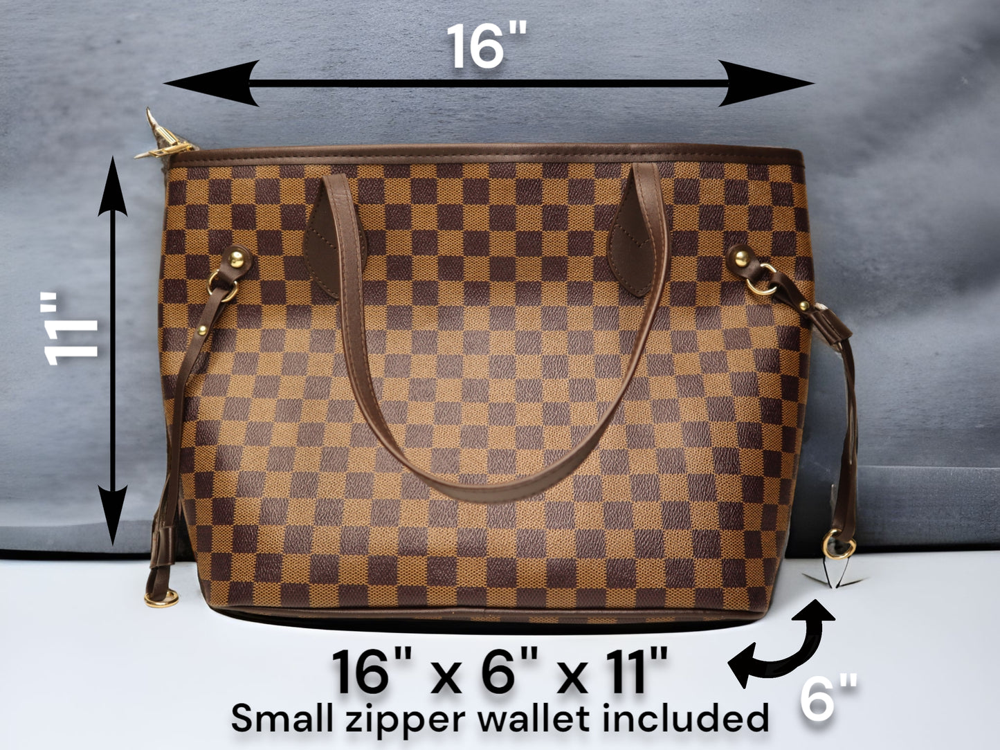 Checkerboard Style, Casual Tote Bag, Two Piece Zipper Bag, Handbags for Women, Large Soft Shoulder Tote Bag, Ladies Bag 2pcs Purse Set